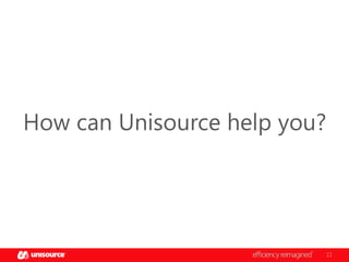 How can Unisource help you?

11

 