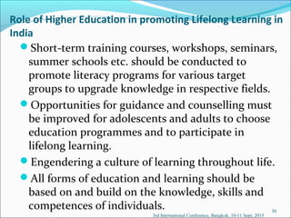 Higher education and lifelong learning in india dr j d singh | PPT
