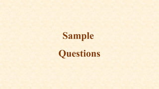 Sample
Questions
 