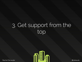 @rdelaudeRachel DeLauder
3. Get support from the
top
 