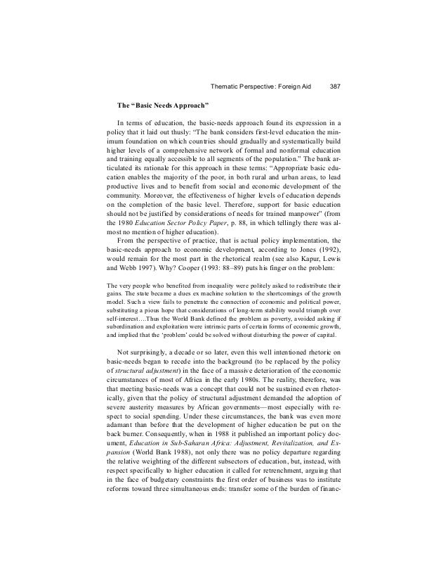 Mental Health Essay Thematic Perspective Foreign Aid English Essays Topics also English Essay My Best Friend Foreign Aid And Higher Education In Africa With A Special Focus On T Science Fiction Essay
