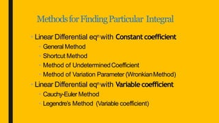 Higher order differential equation | PPTX