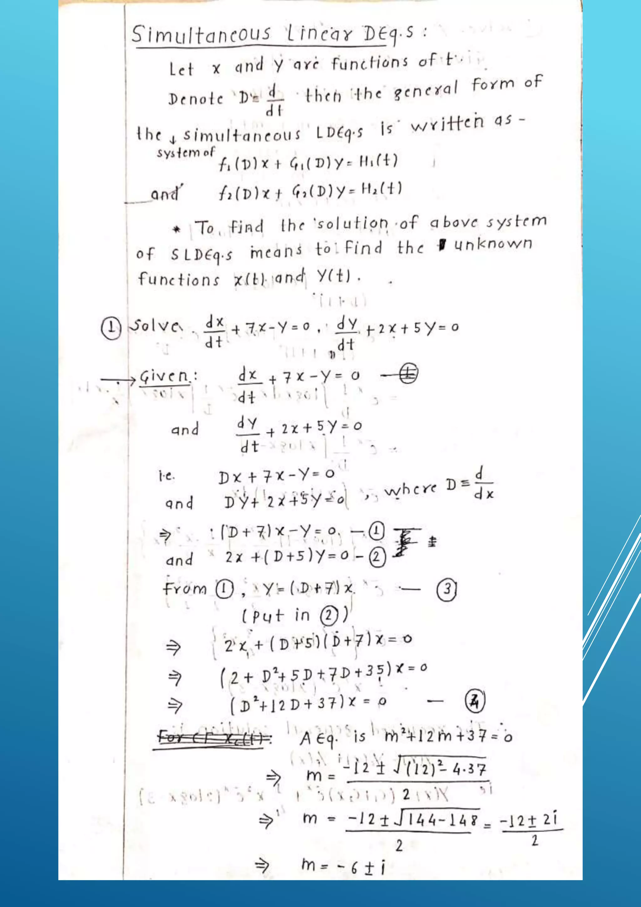 Higher Order Ordinary Differential Equations Pptx Higher Order Ordinary Differential Equations Pptx