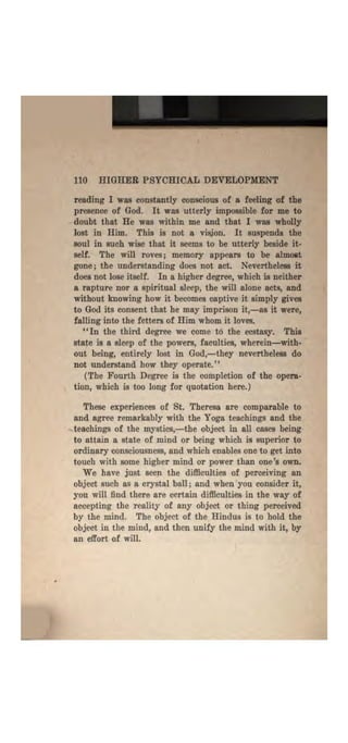 Higher psychic development