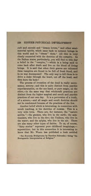 Higher psychic development