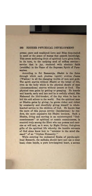 Higher psychic development