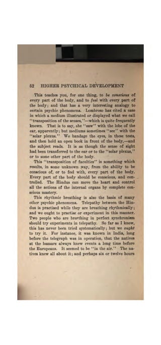 Higher psychic development