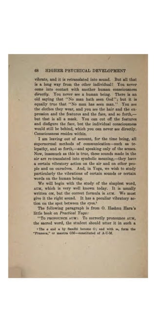 Higher psychic development