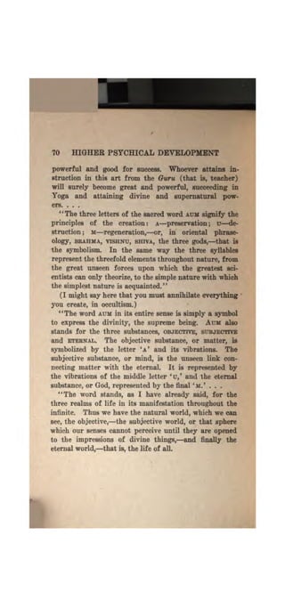 Higher psychic development