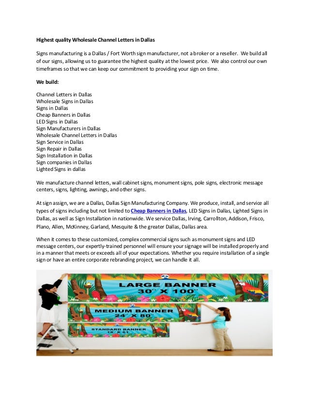 Highest Quality Wholesale Channel Letters In Dallas