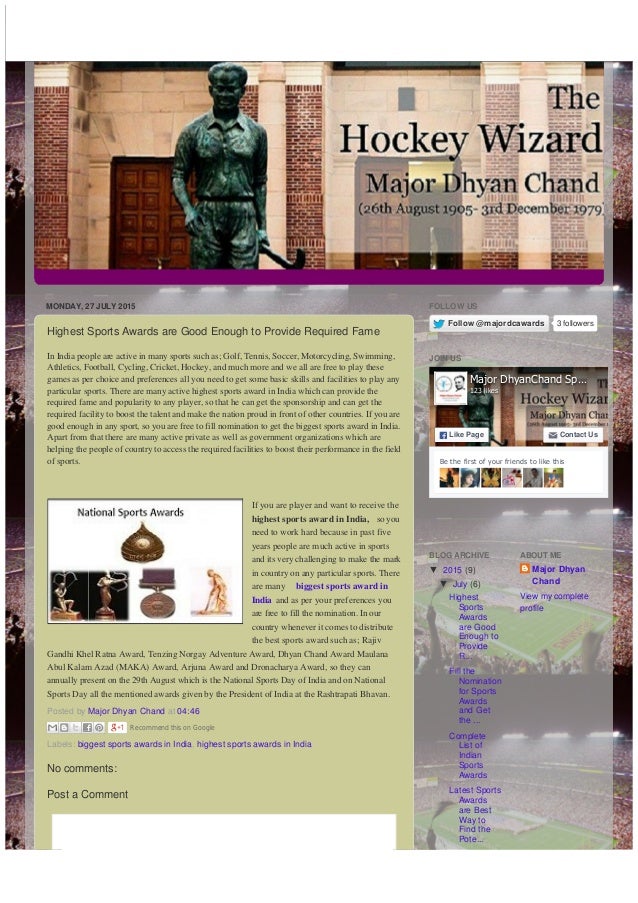 Highest Sports Awards are Good Enough to Provide Required Fame