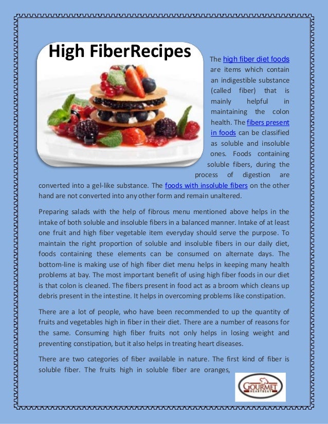 High Fiber Recipes