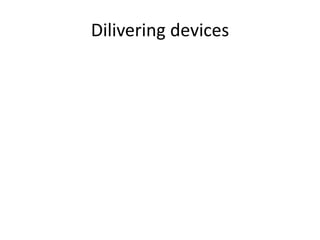 Dilivering devices
 