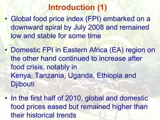 Persistence of high food prices in Eastern Africa: What role for policy?