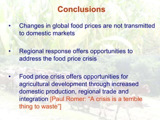 Persistence of high food prices in Eastern Africa: What role for policy?