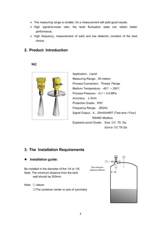 High frequency radar level meter zero902 | PDF