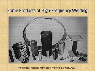 Some Products of High-Frequency Welding
30[Reference: Welding Handbook, Volume 2, p.665, AWS]
 