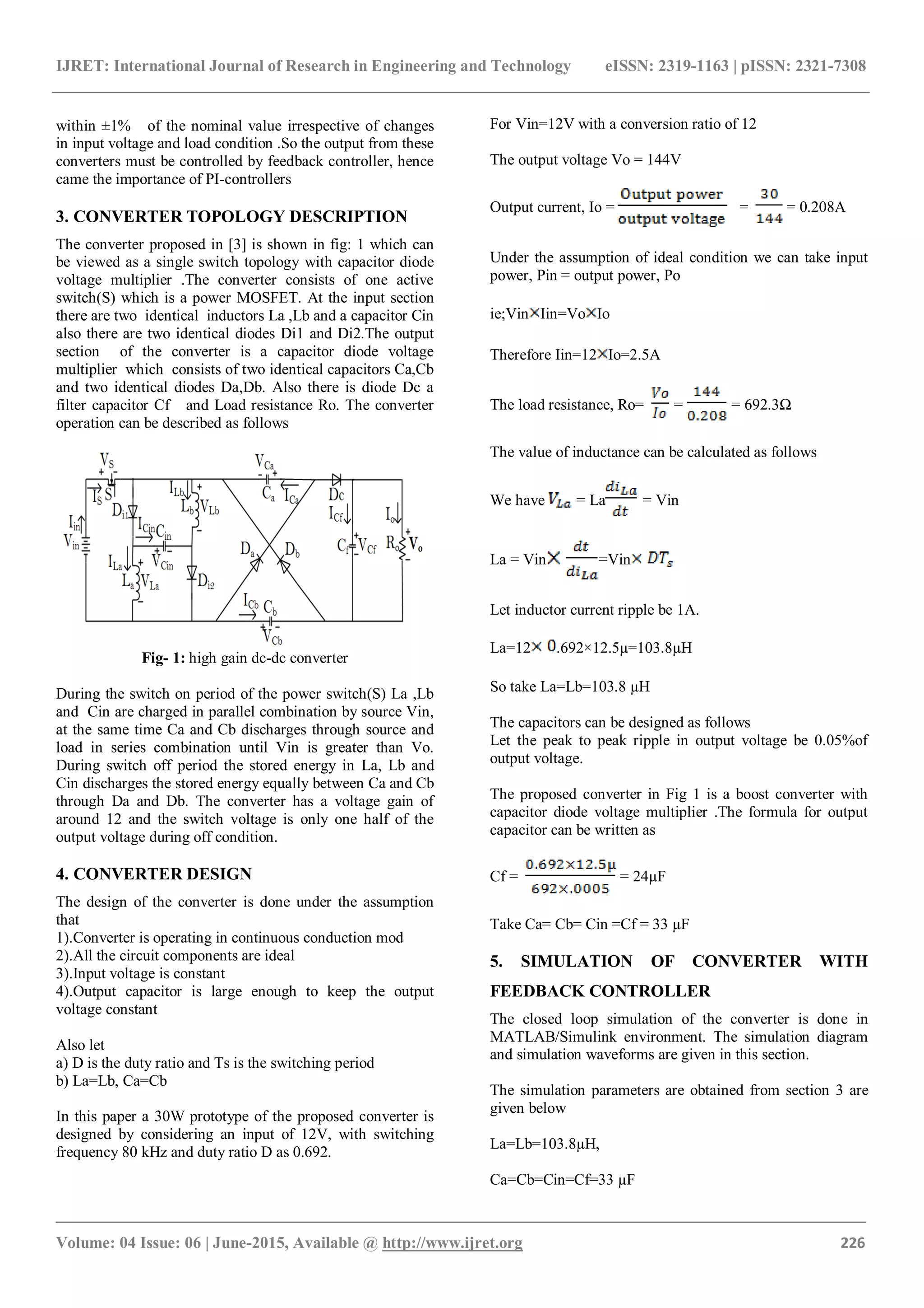 High gain dc dc converter with load regulation | PDF