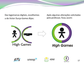 Das logomarcas digitais, escolhemos   Após algumas alterações solicitadas
a do Victor Durço Gomes Bijos:        pelo professor, ficou assim:




                                                                     17
 