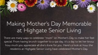 Making Mother's Day Memorable at Highgate Senior Living