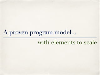 A proven program model...
with elements to scale

 