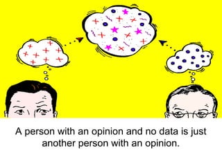 A person with an opinion and no data is just
another person with an opinion.
 