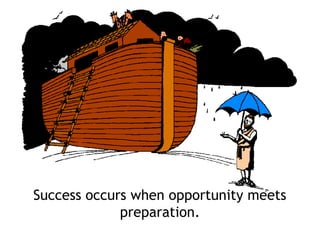 Success occurs when opportunity meets
preparation.
 
