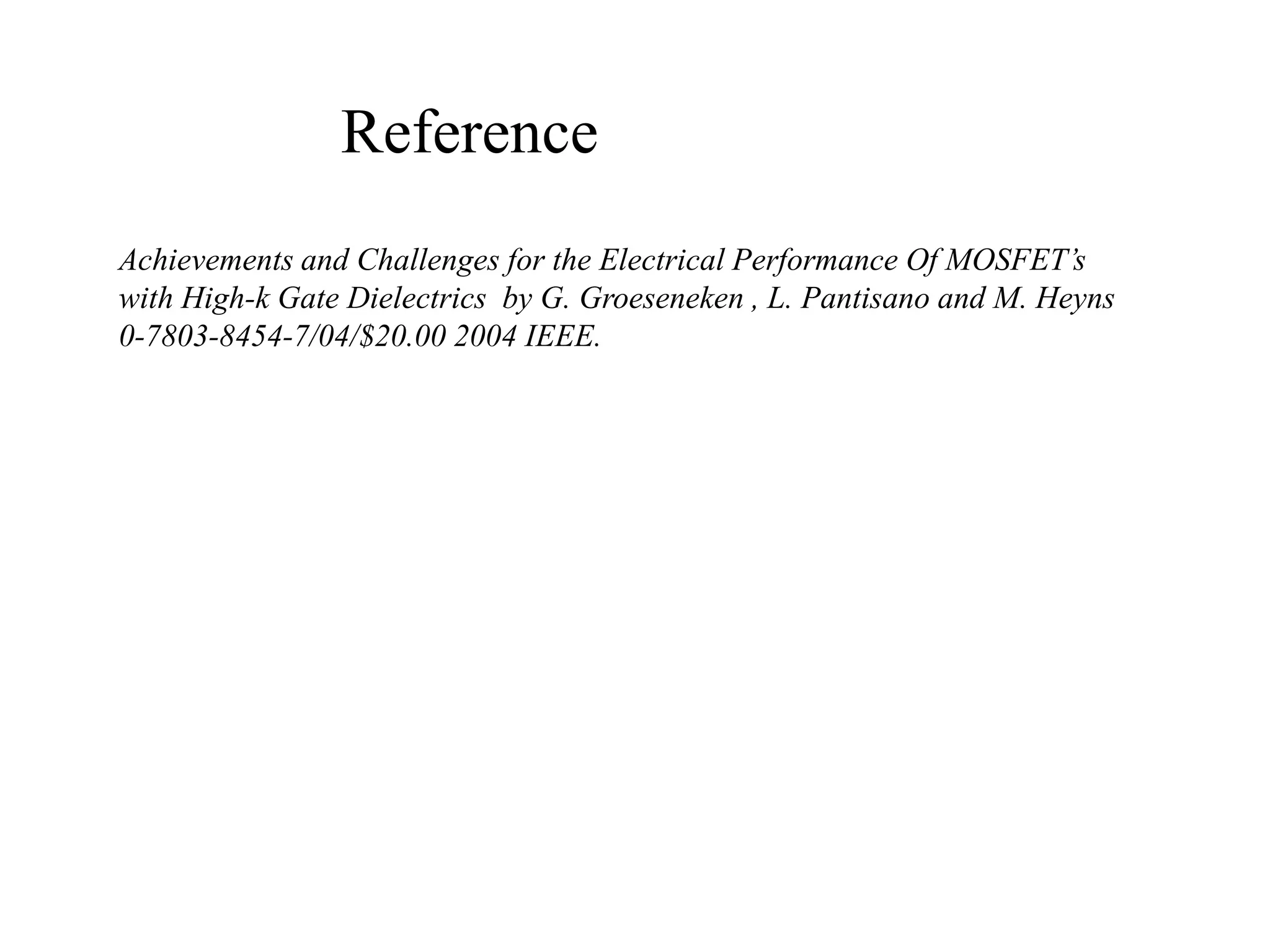 High k dielectric | PPTX