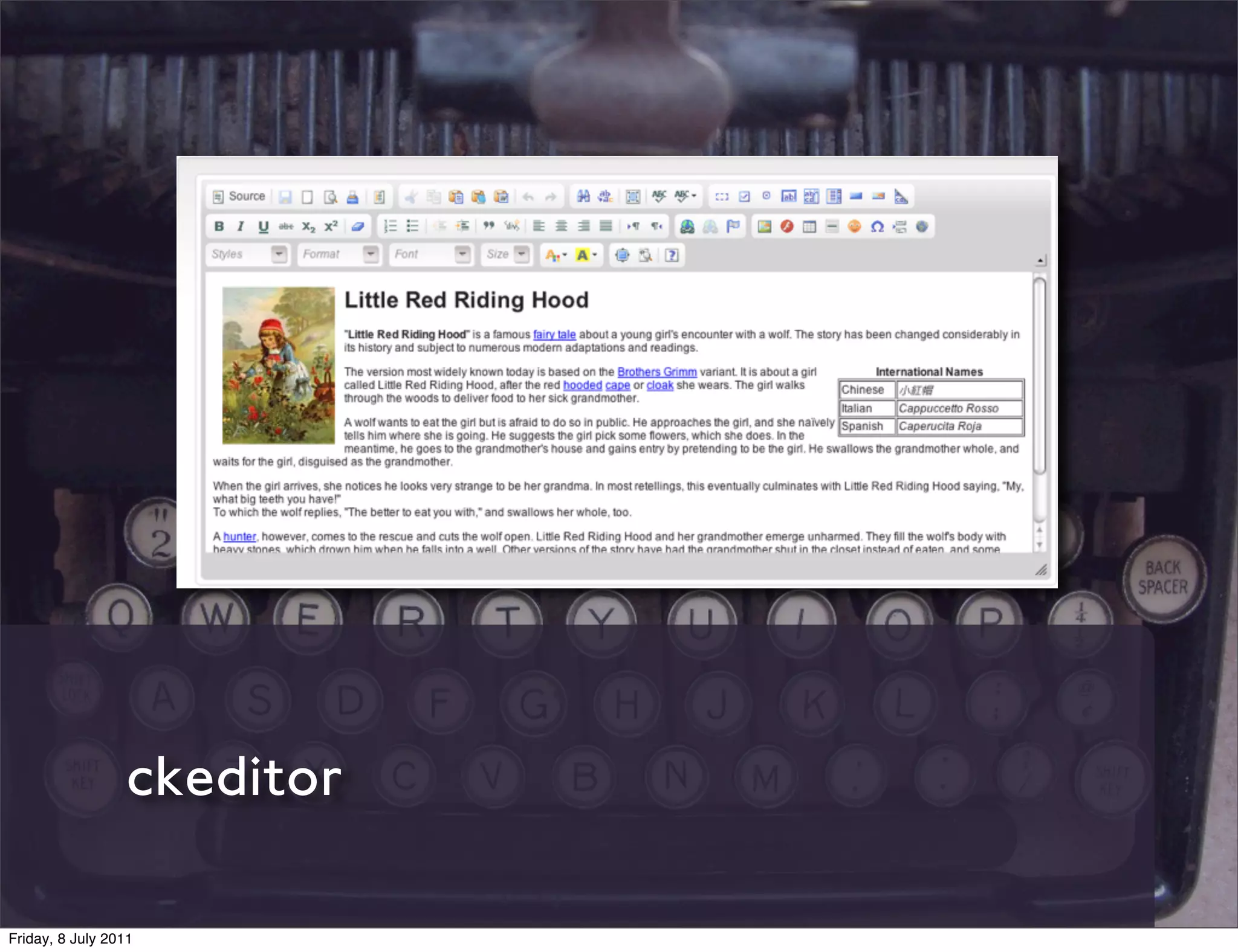 ckeditor

Friday, 8 July 2011
 