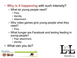 Parents tend to not be present when their children are online (22% not present with younger children and 74% not present with older children).If I ever see you on a computer again you will be grounded until 2034You wait till your mom gets home!What were you thinking?I thought I could trust you!