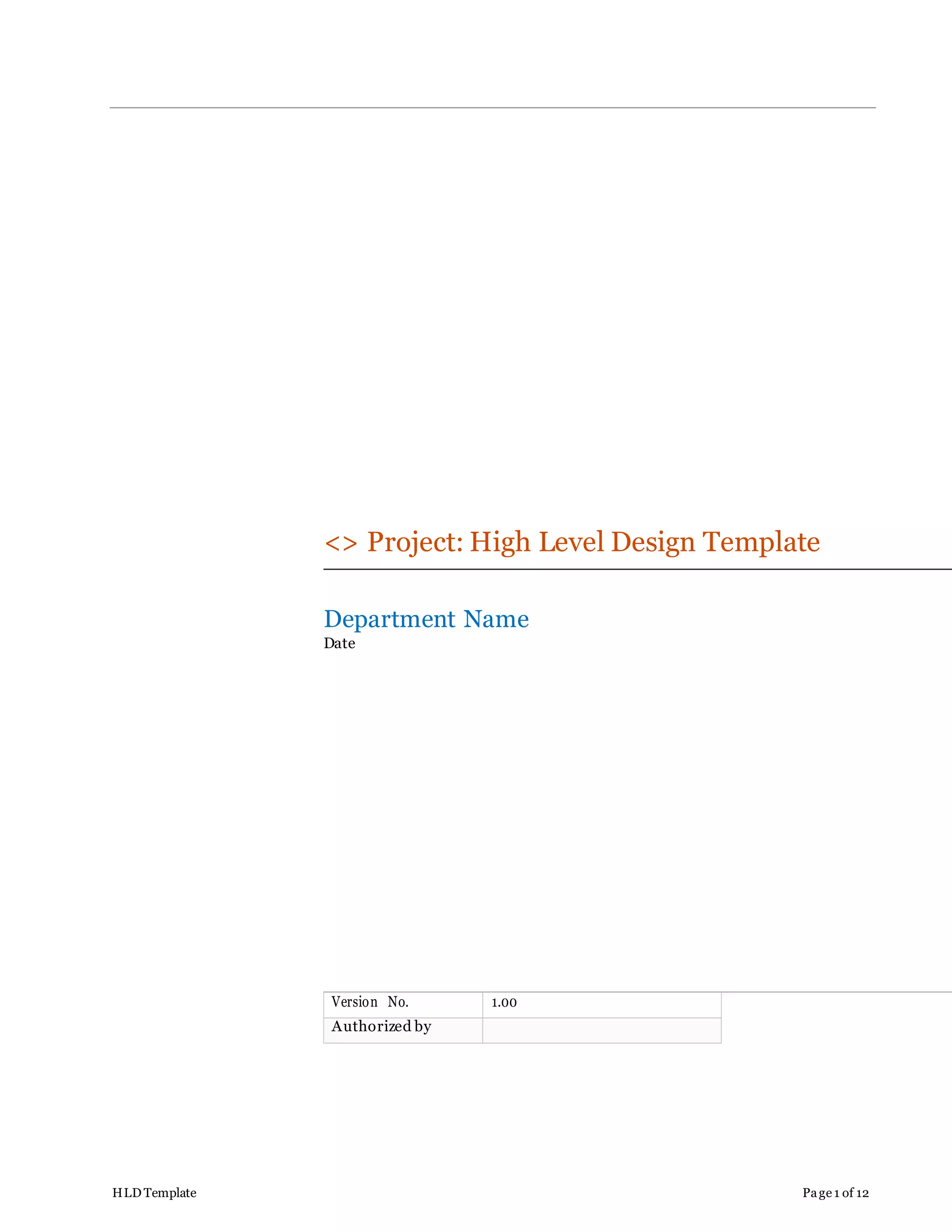 High level design document template | DOCX