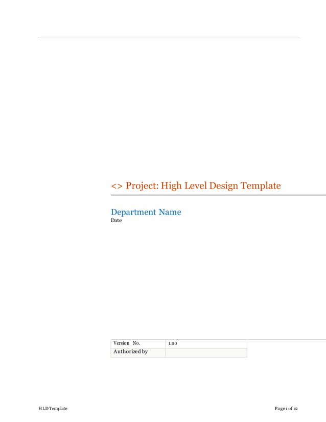 High level design document template | DOCX