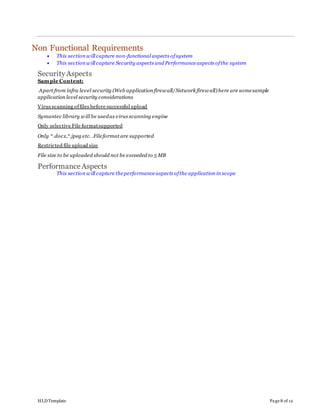 High level design document template | PDF