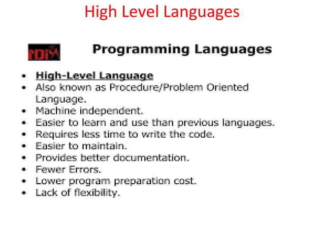 High level languages representation | PPT | Programming Languages ...