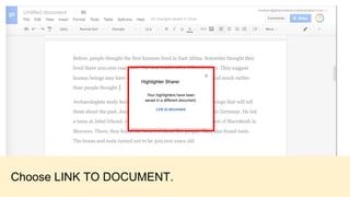 Choose LINK TO DOCUMENT.
 