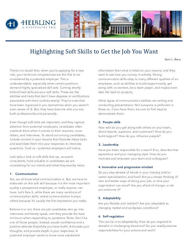 highlighting soft skills to