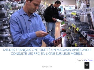 12% DES FRANÇAIS ONT QUITTÉ UN MAGASIN APRÈS AVOIR
CONSULTÉ LES PRIX EN LIGNE SUR LEUR MOBILE.
Source : LSA Conso
Copyright: miamism
Highlights – Q2
 