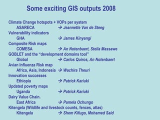 Overview of Geo-Information Applications in ILRI