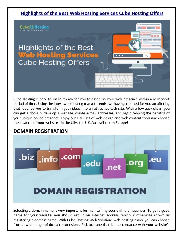 Highlights Of The Best Web Hosting Services Cube Hosting Offers Images, Photos, Reviews