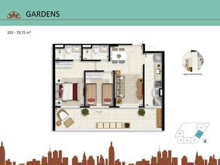 GARDENS
202 - 70,72 m²
 