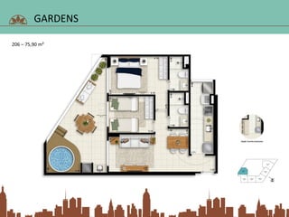 GARDENS
206 – 75,90 m²
 