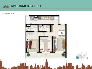 APARTAMENTO TIPO
COL 05 – 60,28 m²
 