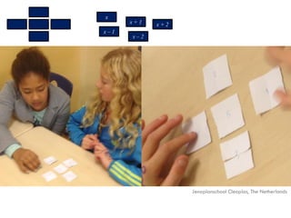 x
            x
                  x+1
x   x   x               x+2
            x–1
    x             x–2




                              Jenaplanschool Cleoplas, The Netherlands
 