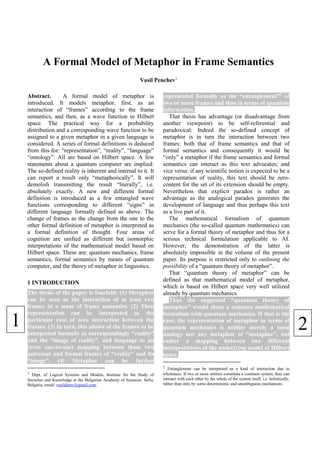 A Formal Model of Metaphor in Frame Semantics | PDF