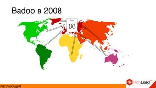 Badoo в 2008
РЕПЛИКАЦИЯ
 