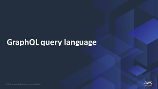 © 2019, Amazon Web Services, Inc. or its Affiliates.
GraphQL query language
 