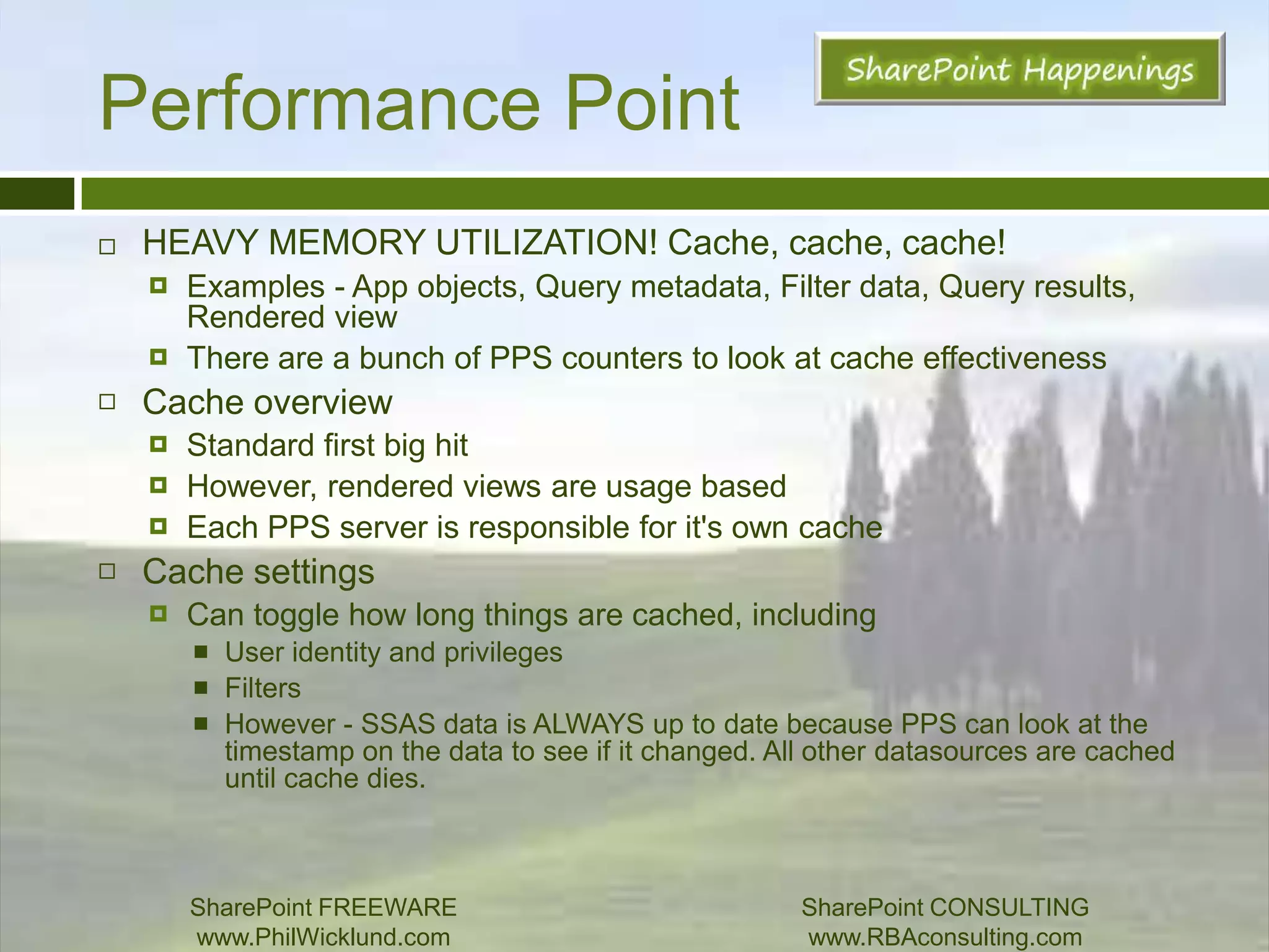 FAST SearchDon’t forget about redundancy in your SharePoint Farm!People search (>= 2 crawl components and query components)FAST SharePoint ConnectorSharePoint FREEWAREwww.PhilWicklund.com SharePoint CONSULTINGwww.RBAconsulting.com