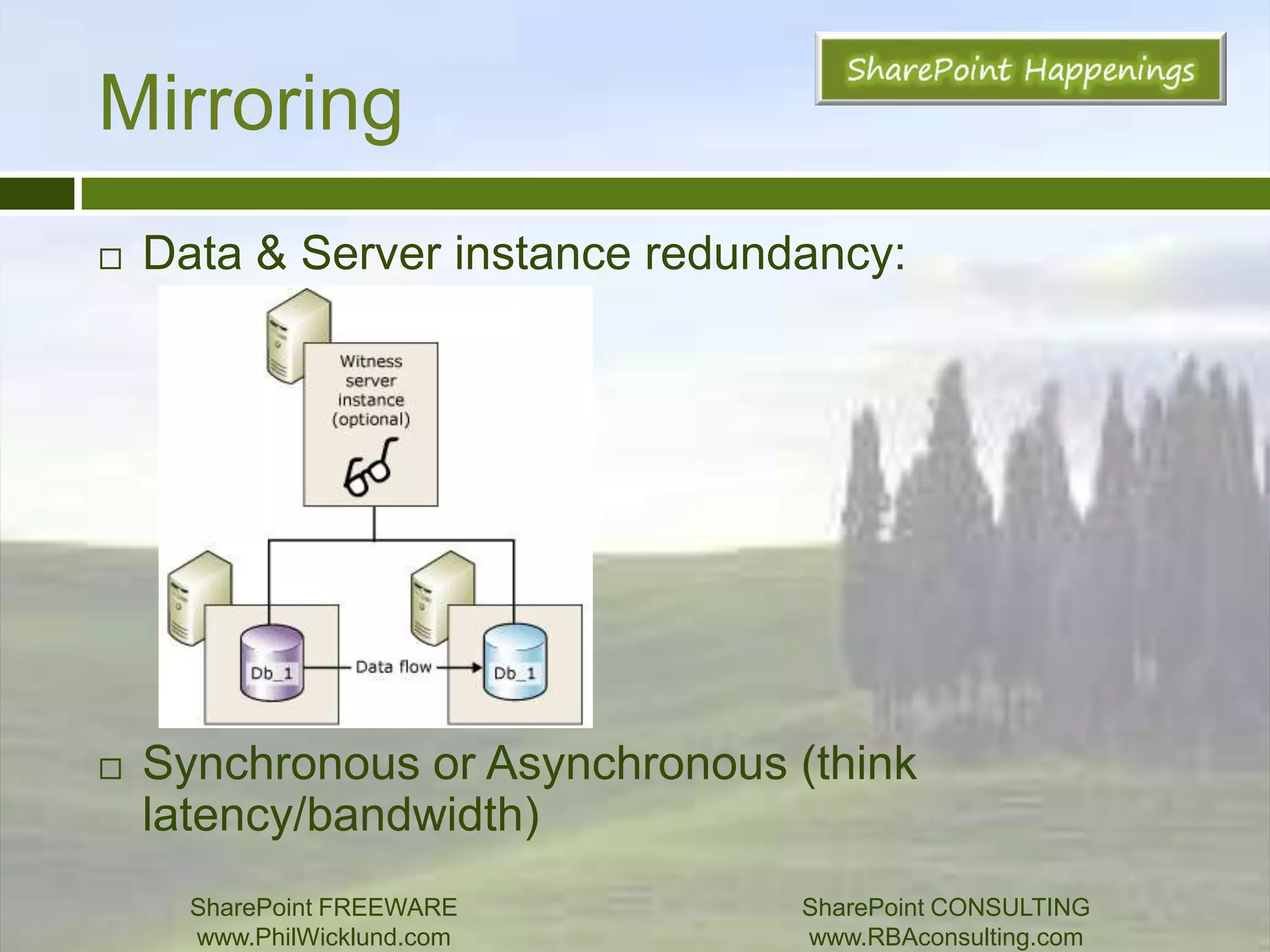 SandboxesPLAN WHERE TO START THIS SERVICE!Recommendations:By default there is only 1 worker process per serverFor optimal performance change this to # of cores +1 via PowerShellSharePoint FREEWAREwww.PhilWicklund.com SharePoint CONSULTINGwww.RBAconsulting.com