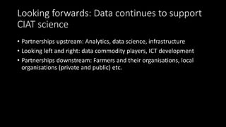 Highly Organised, Disruptive Big Data Science in CIAT