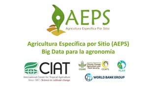 Highly Organised, Disruptive Big Data Science in CIAT